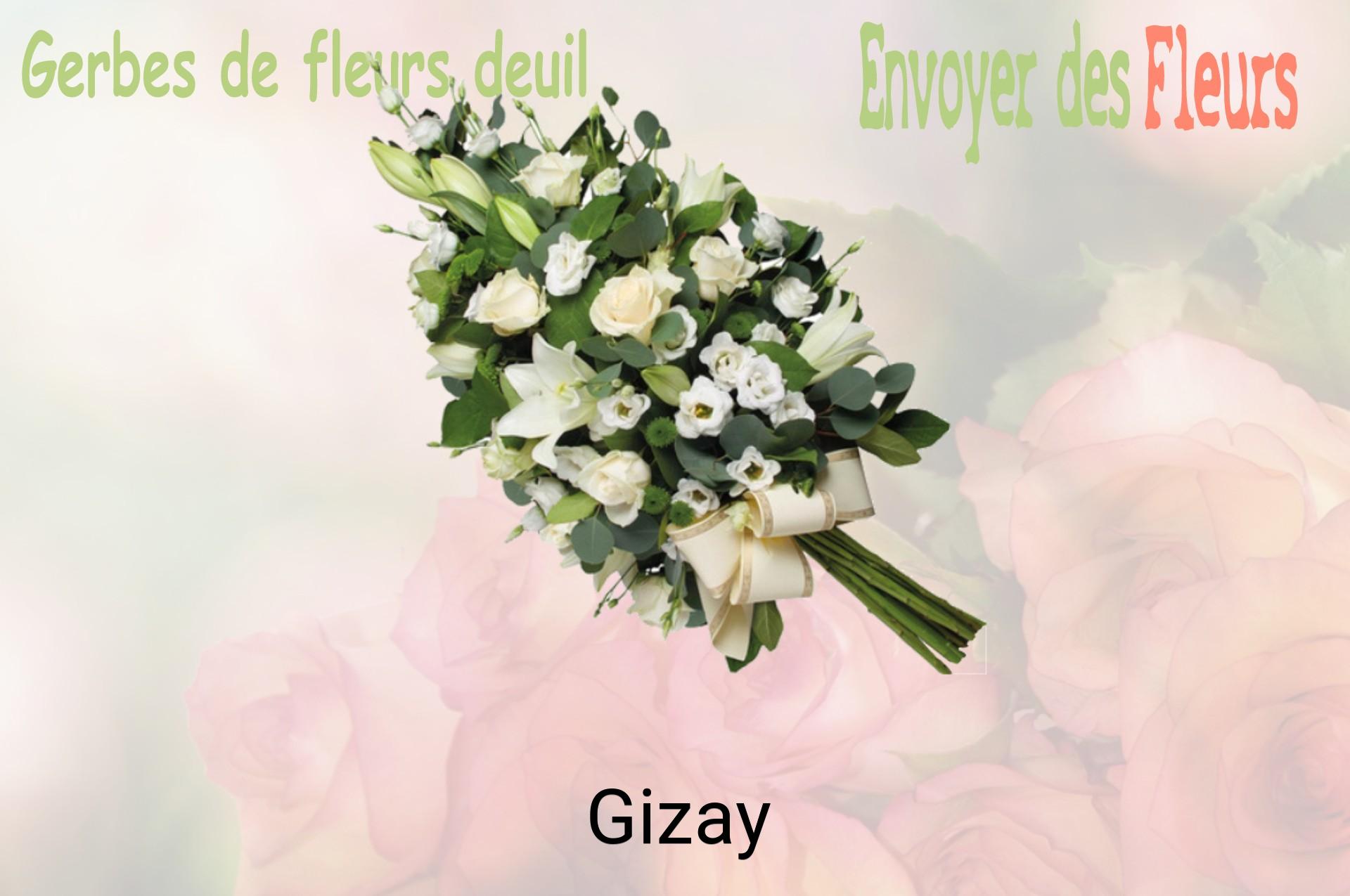 Gerbe de fleurs de deuil livrée à Gizay